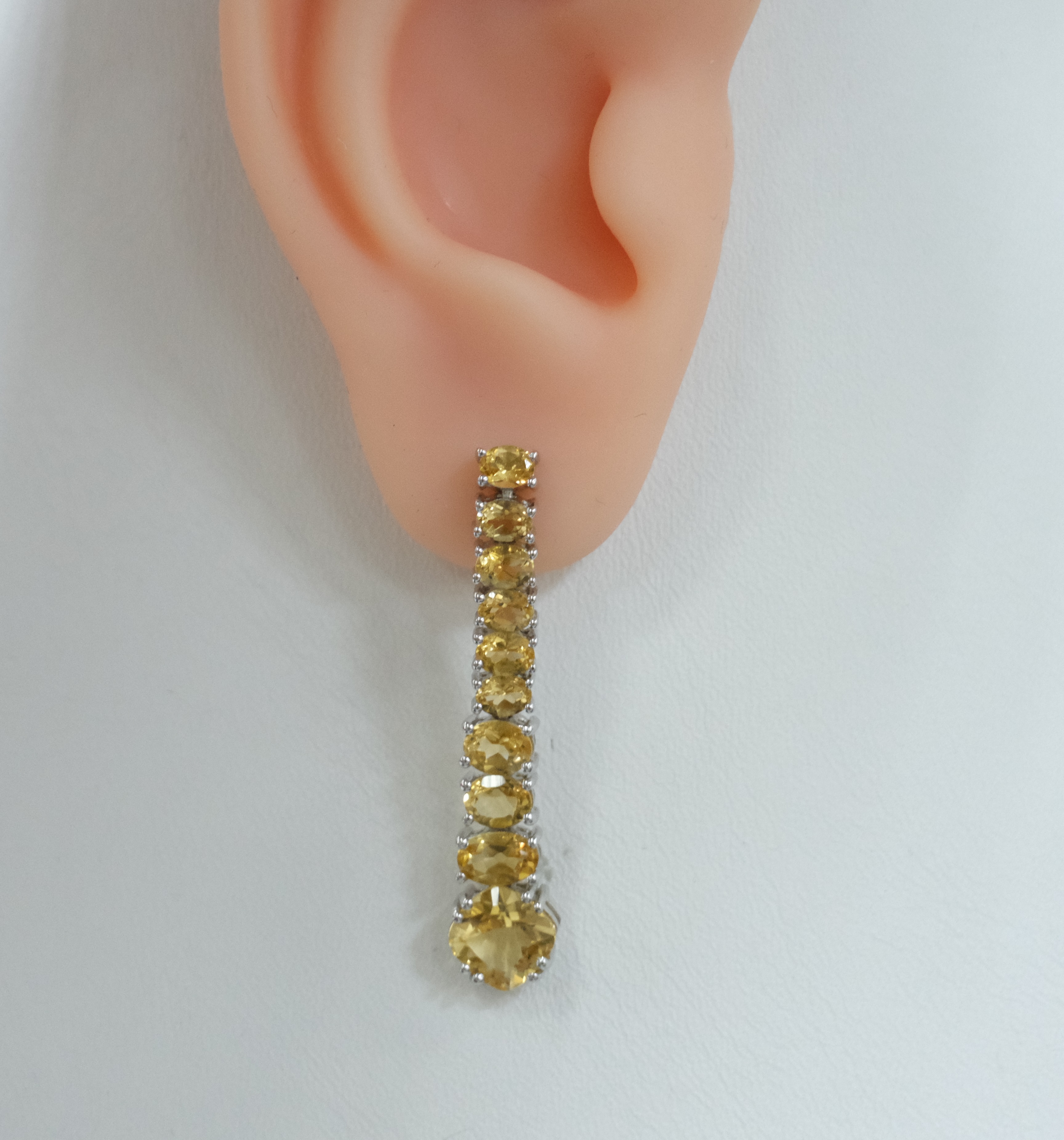 Серебряные серьги с цитринами